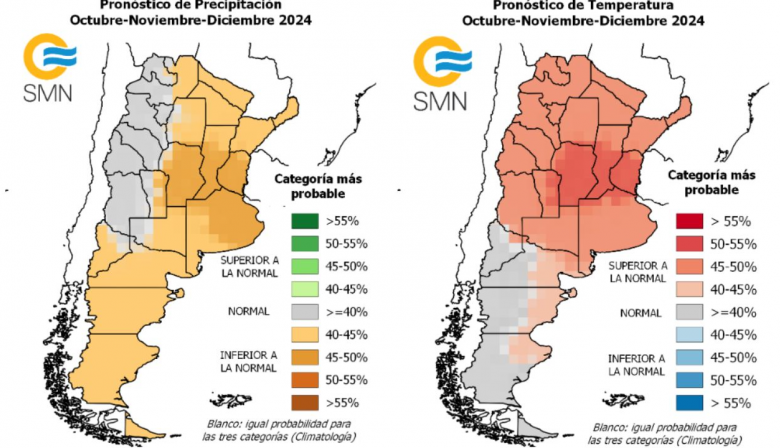 El SMN anticipa un trimestre con lluvias inferiores y temperaturas elevadas en la Provincia