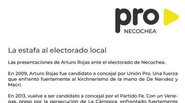 "La estafa se consumó" El PRO Necochea duro contra el intendente Rojas por su adhesión al partido de Kicillof